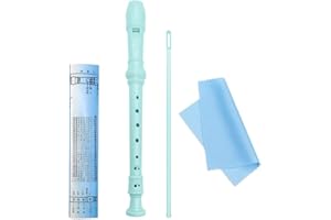 LGZIN Flöte für Anfänger, 8-Loch-Flöte für Kinder, Sopran-Blockflöte, C Key 8-Loch Blockflöte Deutsche Griffweise, Flöte ABS, 3-teiliges Flöte mit Reinigungsset für Kinder Anfänger, Blau