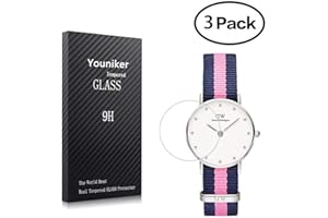 Youniker Osłona ekranu do zegarka DW ze szkła hartowanego, kompatybilna z Daniel Wellington, folie, odporne na zarysowania, odciski palców, bez pęcherzyków powietrza, etui, 34 mm