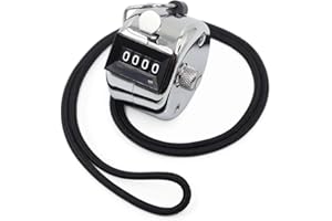 Amble Compteur manuel - Compteur mécanique en métal - tient dans une main - avec cordon en nylon