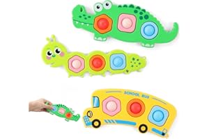 AYESY Fidget Popper Sensory Toys, 3pcs Pop Fidget Toys for Toddlers 12+ Month, Baby Montessori Toys for Stress Relief, Airplane Travel Activities, Autism Gift for Boys Girls
