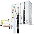 Philips Sonicare DiamondClean HX9392/39 2 Spazzolini Elettrici Sonici, con Bicchiere e 2 Custodie da Viaggio USB, Nero e Oro 