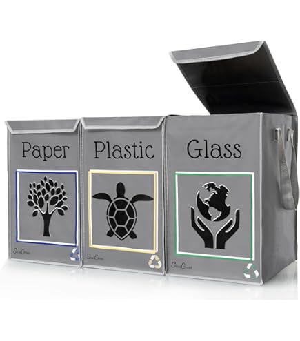 Set 3 Bidoni Raccolta Differenziata BOMEI - Cestini Spazzatura Per Casa, Ufficio, Colori Rosa Verde Grigio - Foto 4