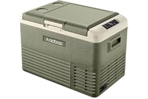 AAOBOSI Nevera Portatil 30L, Nevera Portatil Electrica -20°C - 20°C, Nevera 12V/24V Compresor, Nevera Camping Silenciosa Con Control Wifi Y Control Táctil LED.