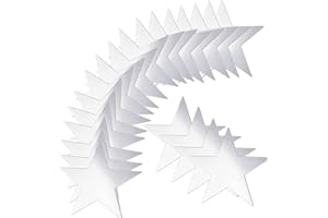 100 Stück 15cm Star Cutouts, Basicon Doppelt bedruckte hängende Papiersterndekorationen Papier Sterne Große Goldene Stern Dekorationen Für Schwarzes Brett Klassenzimmer Wand Party(Silber)