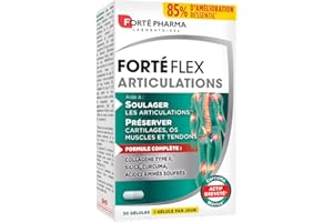 DECATELA Forté Pharma - Forté Flex Articulations - Complément Alimentaire Articulations - Collagène type II, Curcuma, Silice, Vitamine C, Zinc - Santé des os, tendons, ligaments - 30 gélules, 1/jour