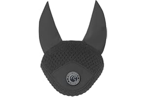 AK RIDING SPORTS AK Bonnet Anti-Mouches pour Chevaux – Oreilles en Lycra Doux, Crochet Serré, Ajustement Confortable – Bonnet Équestre pour Chevaux de Sport AKRS-6069-01 (Gris foncé, Pony / (S))