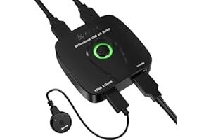 KCEVE Commutateur bidirectionnel USB 3.0, 2 Entrées 1 Sortie / 1 Entrées 2 Sortie USB Switch pour 2 PC Partager Imprimante Clavier Souris, avec 2 USB Câbles, un bouton de commande filaire