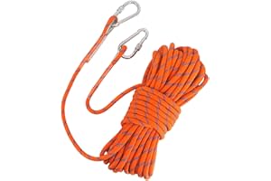 NewDoar 12KN/23KN Corde d'escalade Statique 10 mm (3/8 po) Cordon Accessoire Équipement 10m,20m,30m,50m Corde d'évacuation Équipement d'escalade sur Glace Corde de Sauvetage Incendie