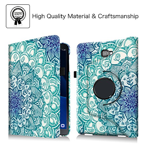 Fintie Samsung Galaxy Tab A 10.1 Hülle – 360° Drehbarer Stand Smart Cover Case Schutzhülle Tasche Etui mit Ständerfunktion Auto Schlaf / Wach Funktion für Samsung Galaxy Tab A 10,1 Zoll T580N / T585N Tablet (2016 Version), smaragdblau - 2