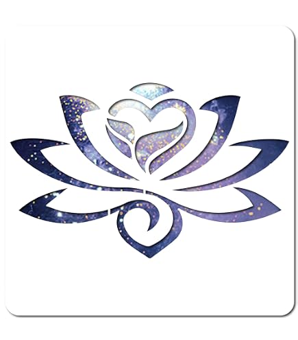 Pochoir Fleur De Lotus Réutilisable 21x29.7cm | Pour Peinture Murale, Tissu, Meubles | Design Mandala DIY