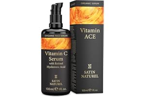 SATINNATUREL Satin Naturel Serum Vitamina C y Retinol 100ml, Serum Antimanchas con Vitamina C, Facial Vitamina E y Retinol Puro para la Cara y Contorno de Ojos Antiarrugas Mujer - Skincare