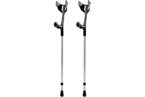 2 Stck. Rebotec Magic-Soft Unterarmgehstütze mit Softgriff u. Magic Twin Abstellsystem Farbe tiefschwarz