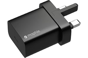ZAGG mophie Wall Adapter for UK, 20W Fast Charging, USB-C, Compatible with all Smartphones, Black