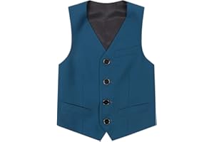 SOSOUL Little Boy's 4 Button Formal Suit Vest Kids Plain Gentleman Tuxedos Waistcoat for Wedding Prom Performance
