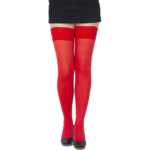 Sentelegri Bas En Elasthanne 20 Deniers Avec Dentelle Sexy - 17 Couleurs Tailles S-XL