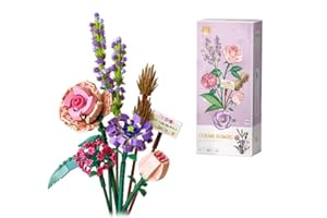 leyun bukiet sztucznych kwiatów, zestaw dla dorosłych, dekoracyjne akcesoria do domu, pomysł, kolekcja botaniczna, zestaw konstrukcyjny z klocków, nie pasują do klocków Lego