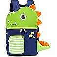 Toddler Backpack Leash, 13" Safety Harness Dinosaur Bag for Little Kids 2-6 Years, Removable Tether