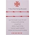 BOCHOI Kabbalah 7 Knot Red String Bracelet Adjustable Red Cord Talisman for Womens Girls Boys Good Luck Mother's Day Gift