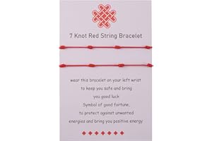 BOCHOI Kabbalah 7 Knot Red String Bracelet Adjustable Red Cord Talisman for Womens Girls Boys Good Luck Mother's Day Gift