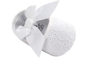 LACOFIA Chaussures Baptême Bowknot Princesse Douce Antidérapante de Premier Pas Bébé Fille