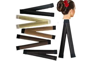 GRIDS LONDON LTD Hair Bun Maker Magic French Hairstyle Easy Snap Doughnut Styling DIY Bands (Dark Brown)