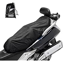 Copri-sella Universale Per Scooter E Moto Con Borsa - Taglia M (72x45cm), Nero - Foto 9