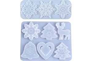 NSXIN 2 Stück Weihnachten Thema Silikonform Harz Schneeflocke Weihnachten Seifenform Gießform DIY Backformen Werkzeuge für Kuchen Cakes Pudding Eiswürfel Gelee Seife