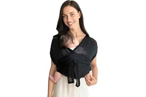 FORHOME Fascia per neonati, per neonati, facile da indossare per mamme e papà, regolabile da 3,6 kg a 15 kg, colore nero.