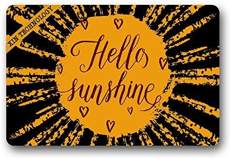 Hello Sunshine Durable Rubber Non-Slip Doormat Entrance Rug Floor Mat Home Indoor Mats 23.6"x15.7"