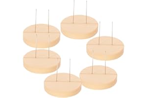 OUNONA Juego de 6 soportes para muñecas de madera para animales de fieltro con aguja, soporte de exhibición estable para muñecas de fieltro y figuras para exposiciones creativas y decoración de