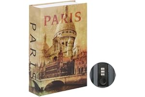 Parrency Diversion Book Safe con serratura a combinazione, cassetta di sicurezza nascosta, grande, media, 24,9 cm x 15,2 cm x 3,8 cm