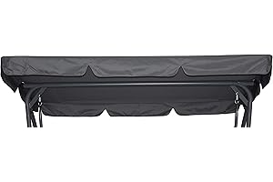 Pure Home & Garden Ersatz Sonnendach für Hollywoodschaukel Askim, ca 229 x 121 cm in anthrazit mit Volant, Pure Home & Garden