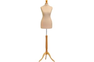 ACE OF SPACE Size 10/12 Female Tailors Dummy Dressmakers Fashion Mannequin Students Cream With Lightwood Stand