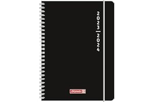 BRUNNEN Schülerkalender „Plain Black“ 2023/2024 2 Seiten = 1 Woche A5 schwarz