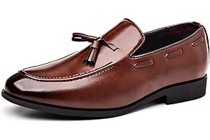 EDITCOZY Men's Loafers Moccasins Oxfords Formal Dress Shoes Leather Slip-On Shoes