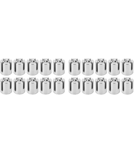 Produktbild von Estink Drahtseil-Kreuzklemme, 10 Stück M10 X 2 Mm Edelstahl-Kreuzkabelklemmen Drahtseil-Spalier