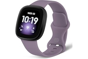 AXFEE Cinturino per Fitbit Versa, Versa 2, Versa 3/Versa 4, Sense, Sense 2 - Silicone Nero Regolabile Resistente all'usura - Piccolo/Grande