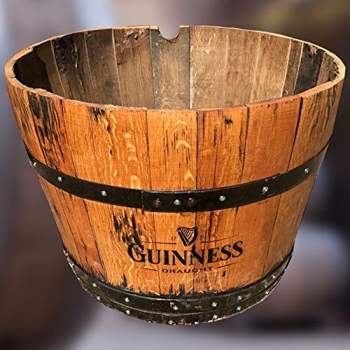 Cheeky Chicks Recycled Solid Oak Guinness Branded Half Whisky Barrel Planter | Patio Furniture