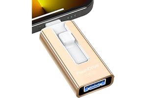 GNASEET USB Stick 256GB for Phone, USB 3.0 Flash Drive High Speed Transfer, 4-in-1 Memory Stick Thumb Drive for Phone/Pad/Android/PC, External Storage Photo Stick Save More Photos Videos, Gold