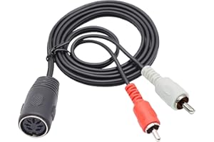 zdyCGTime midi de 7 pinos Cable de extensión,Enchufe Masculino RCA dual a 7PIN Hembra adaptador de audio,Compatible con Bang & Olufsen, Naim, sistemas estéreo Quad.(1.5 M)