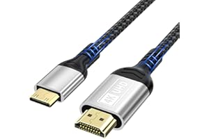 KRYOZA Mini HDMI auf HDMI Kabel 2M, 4K@60Hz Mini HDMI Kabel, HDMI auf Mini HDMI cabel 2.0 18Gbps mit HDR UHD ARC HDCP kompatibel mit DSLR Raspberry Pi Zero Grafikkarte Tablet Projektor Laptop Nikon Kamera