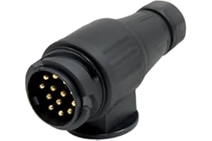 ENERJARY SmartSpec 13 Pin Trailer Plug Black 13 Pole Trailer Connector Trailer End