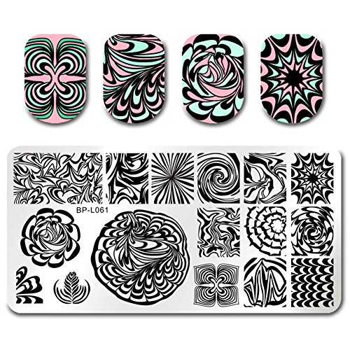 Born Pretty Schablone Stanzplatte Wasser Marmor Rechteck Maniküre Nail Art Bild Platte BPL-61 - 3