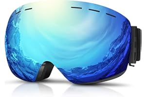 DADA-PRO Skibrille Herren Damen Snowboardbrille für Brillenträger, Rahmenlose OTG Schneebrille für Erwachsene Unisex, Anti-Fo