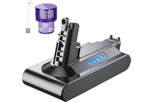 BONADGET Batterie de Rechange 25,2V 6.0Ah V10 pour aspirateur sans Fil Dyson V10 Animal Absolute Motörhead Fluffy SV12 Total Batterie Li-ION Dyson V109 (Filtre Gratuit + 1 Brosse)