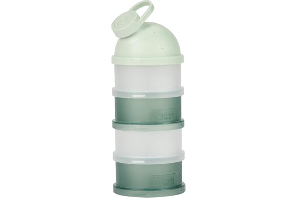 Babymoov Boites de Lait en Poudre Babydoses - Bec Verseur Ergonomique - 4 compartiments Empilables - Hermétiques - Fabriquées en France - Grande Contenance, Vert