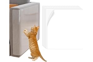 QIEERXI Cat Sofa Protector - 6Pcs Anti Scratch Furniture Protector Clear Cat Scratch Tape, Self Adhesive Sofa Protectors from Pets, Cats Protectors for Carpe Door Cloth Couch 30x40CM
