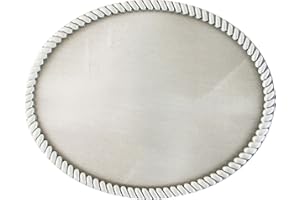 JEAN'S FRIEND Fibbia per cintura in stile vintage occidentale ovale in bianco anche stock negli Stati Uniti, Argento anticato., Large