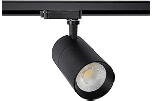 LEDKIA LIGHTING Faretto LED Binario Monofase 30W Regolabile Mallet Nero 3000K Bianco Caldo