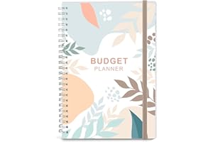 NOKINGO Planificateur de budget – Organiseur mensuel financier avec carnet de suivi des dépenses pour gérer efficacement votre argent, planificateur financier non daté, livre de compte, A5, brindilles